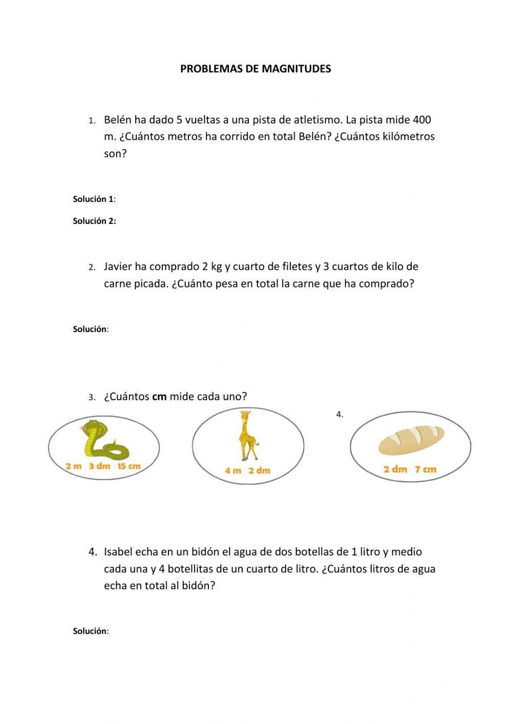 Problemas de magnitudes
