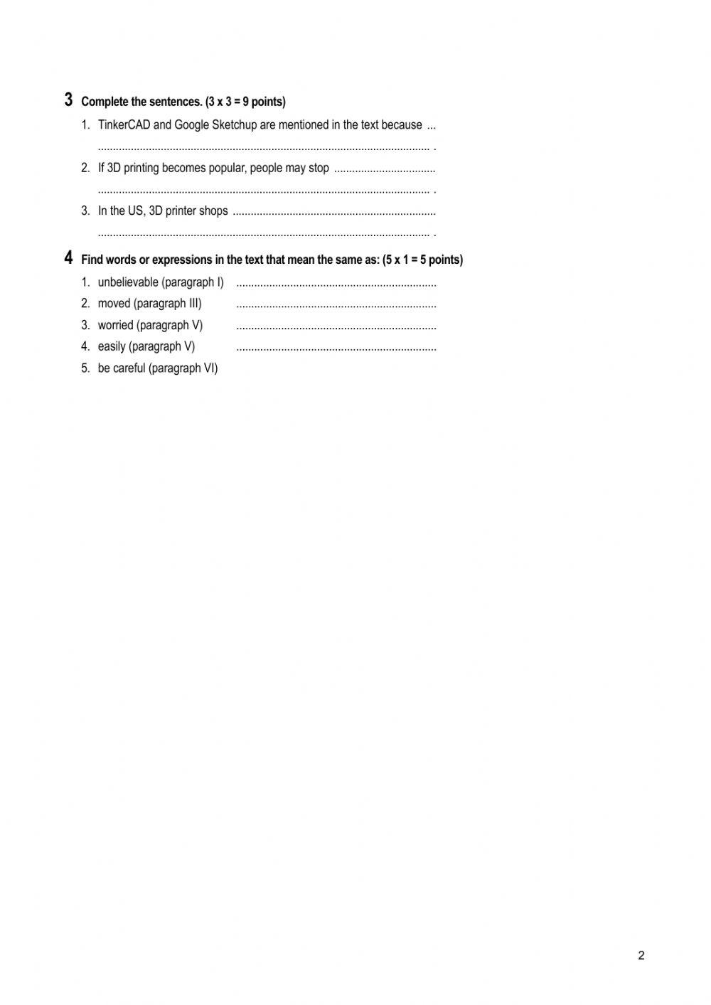 Reading 1º bachillerato Standard 3.1.3