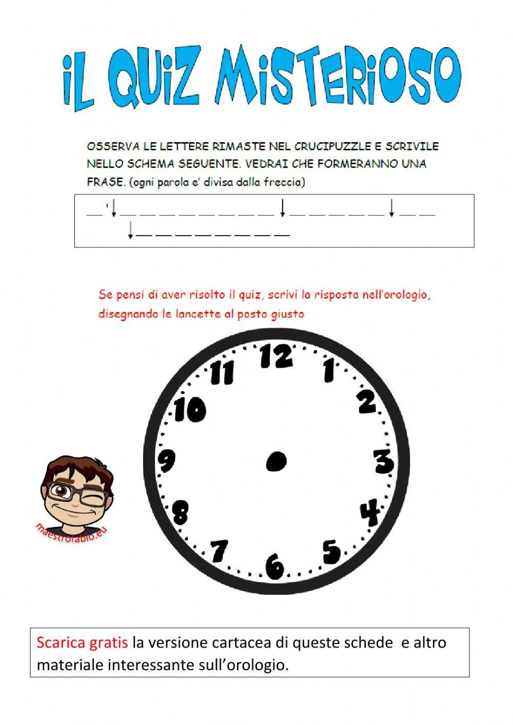 Esercizi con l'orologio Esercizi con l'orologio