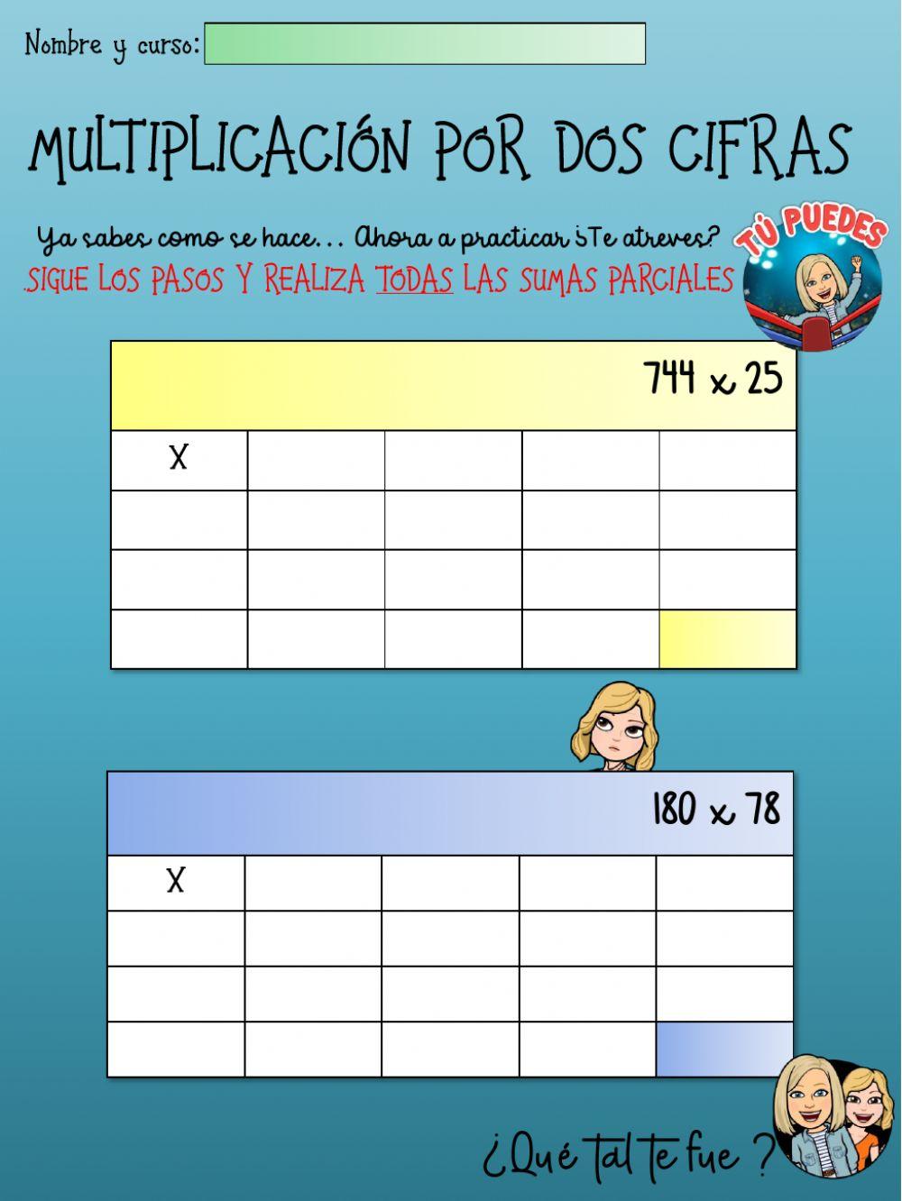 Multiplicación abn por dos cifras