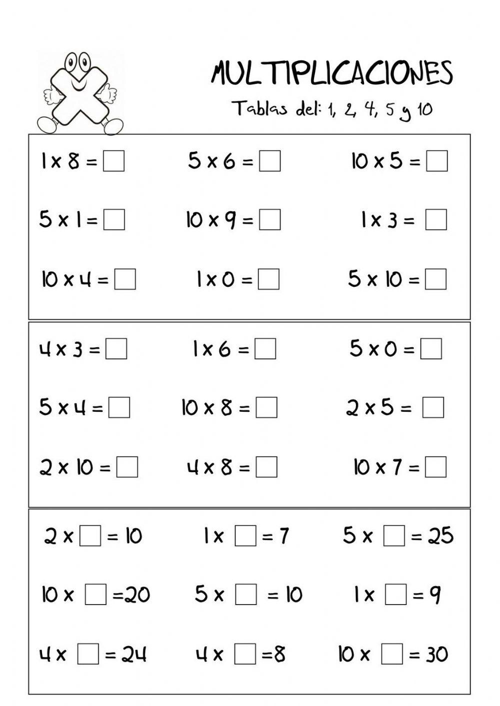 Tablas de multiplicar
