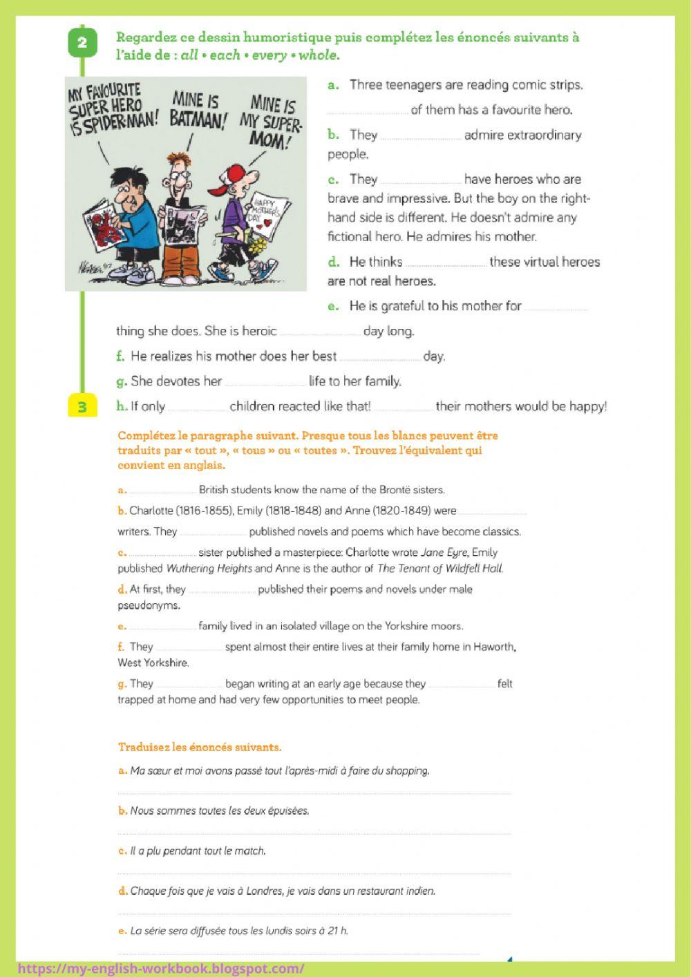 Quantifiers -all, whole, both