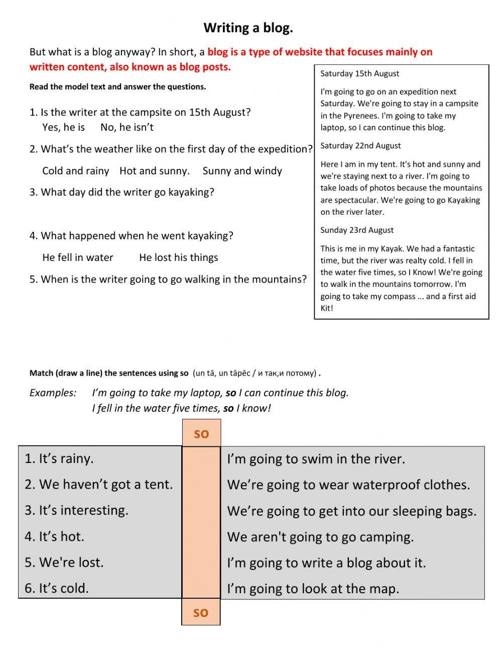 Writing a blog.EP1.Unit 8.(pg.85)