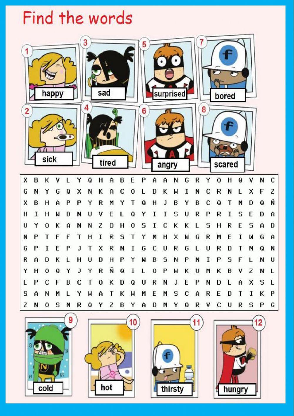 Feelings wordsearch Feelings wordsearch