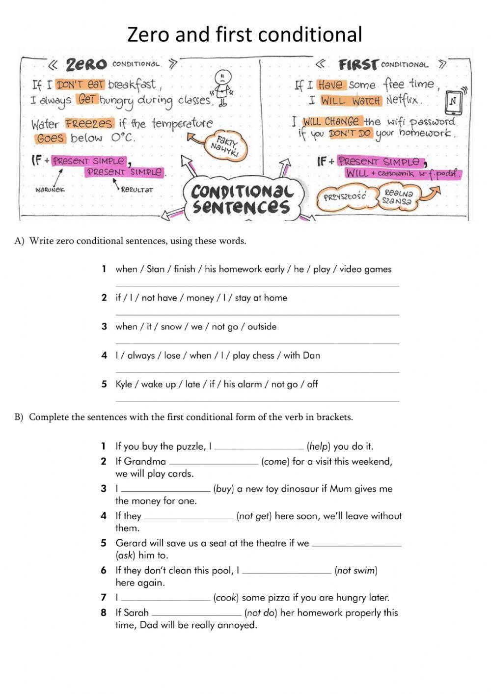 Zero and First Conditional Zero and First Conditional