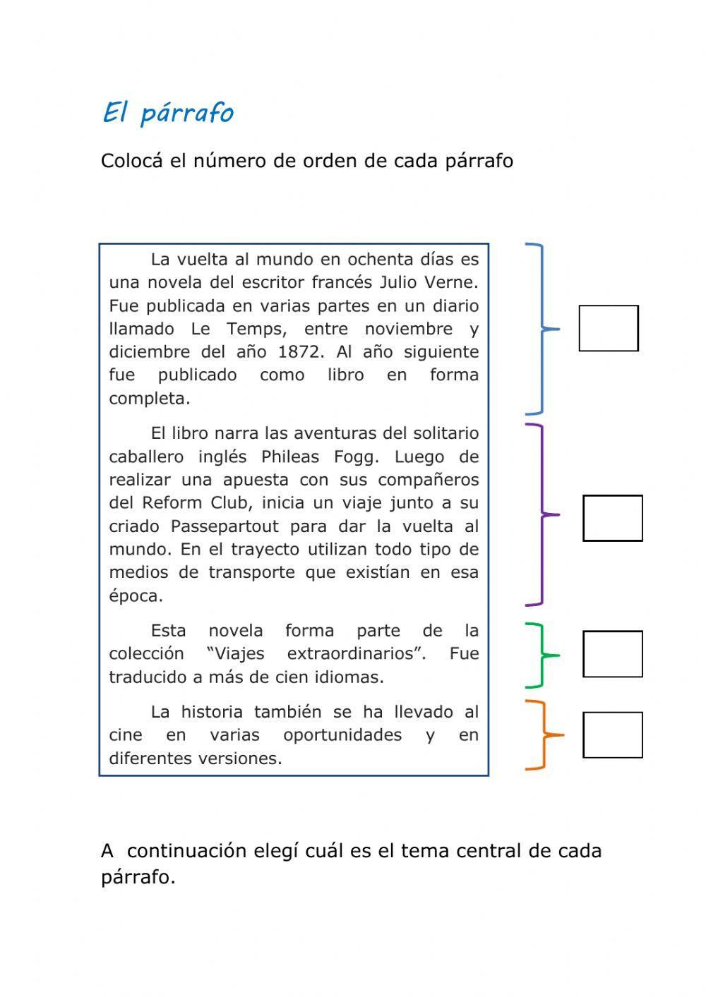 El párrafo El párrafo