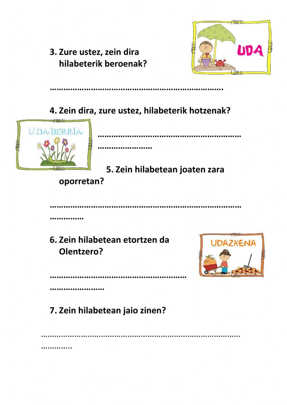 Hilabeteak eta urtaroak