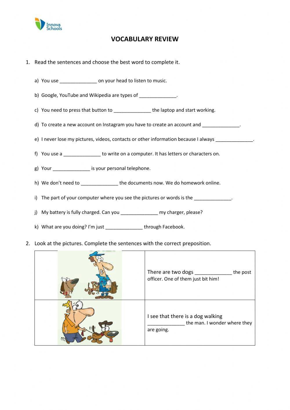 Technology & Prepositions of place