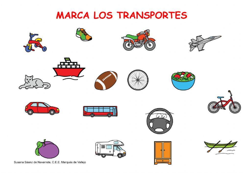 Marca los transportes