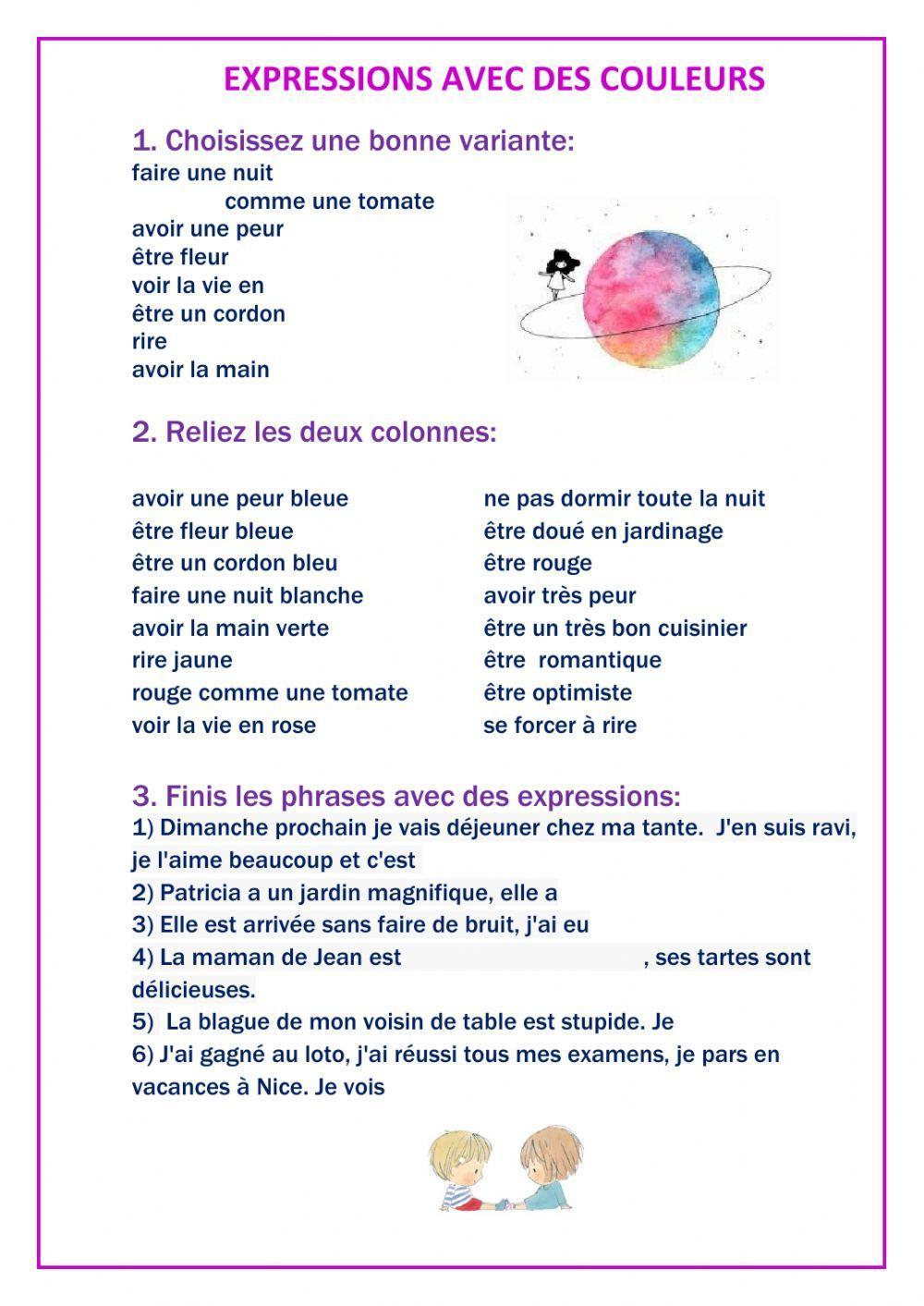 Expressions avec des couleurs