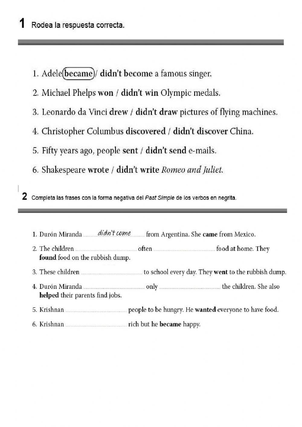 UNIT 6 -GRAMMAR - Past Simple 0 worksheet
