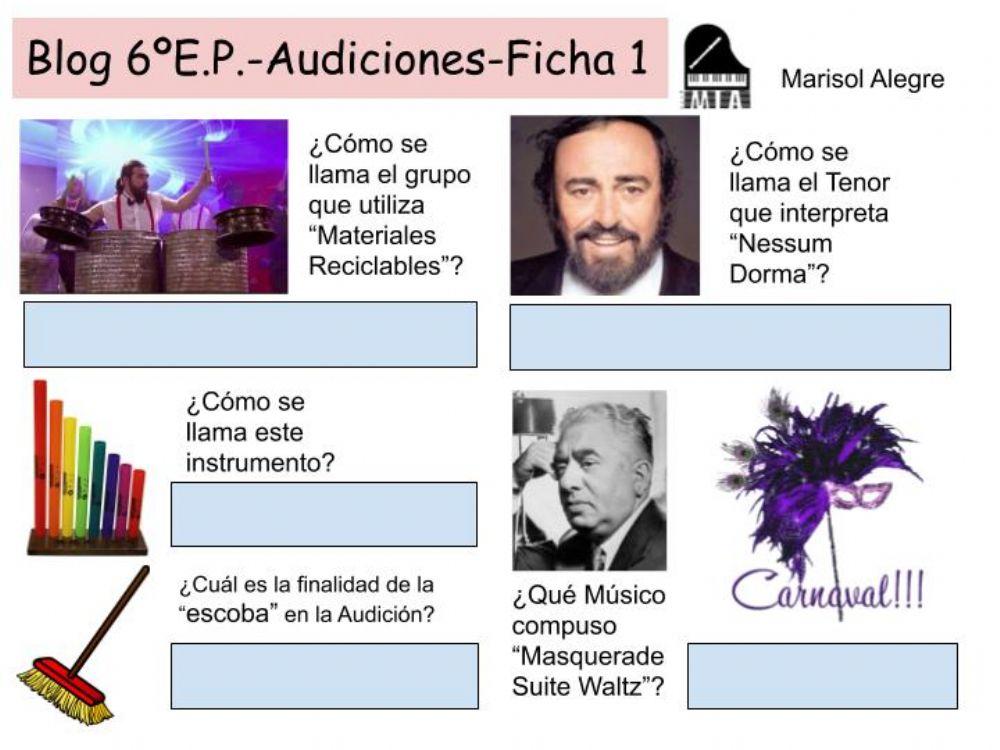 Blog 6ºE.P.-Audiciones-Ficha 1