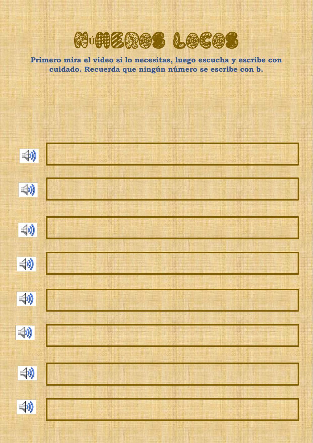 Escribo números al dictado