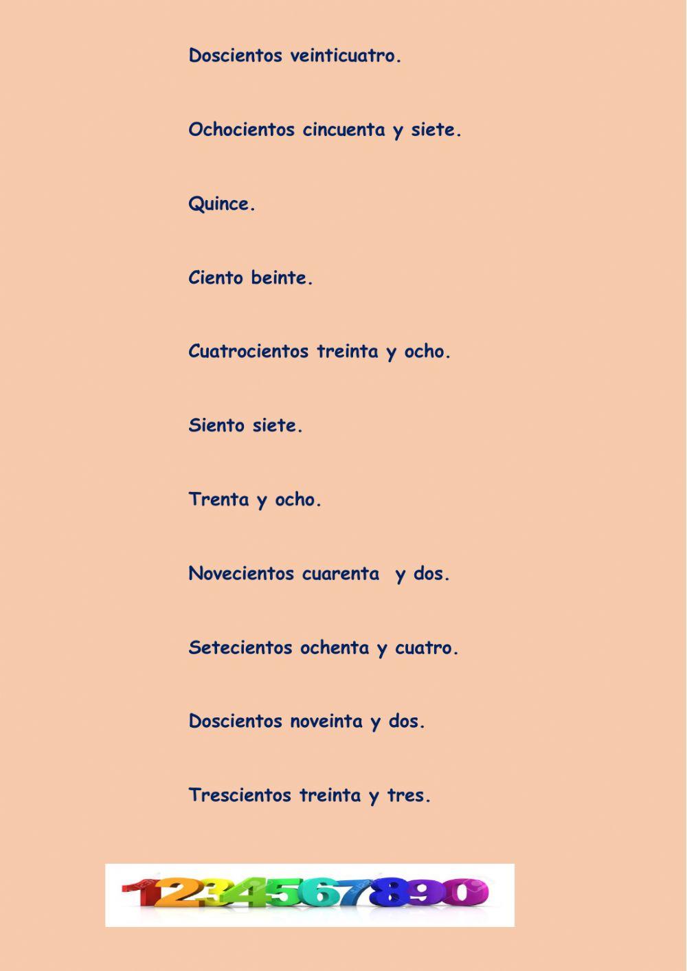 ¿Sabes escribir números?