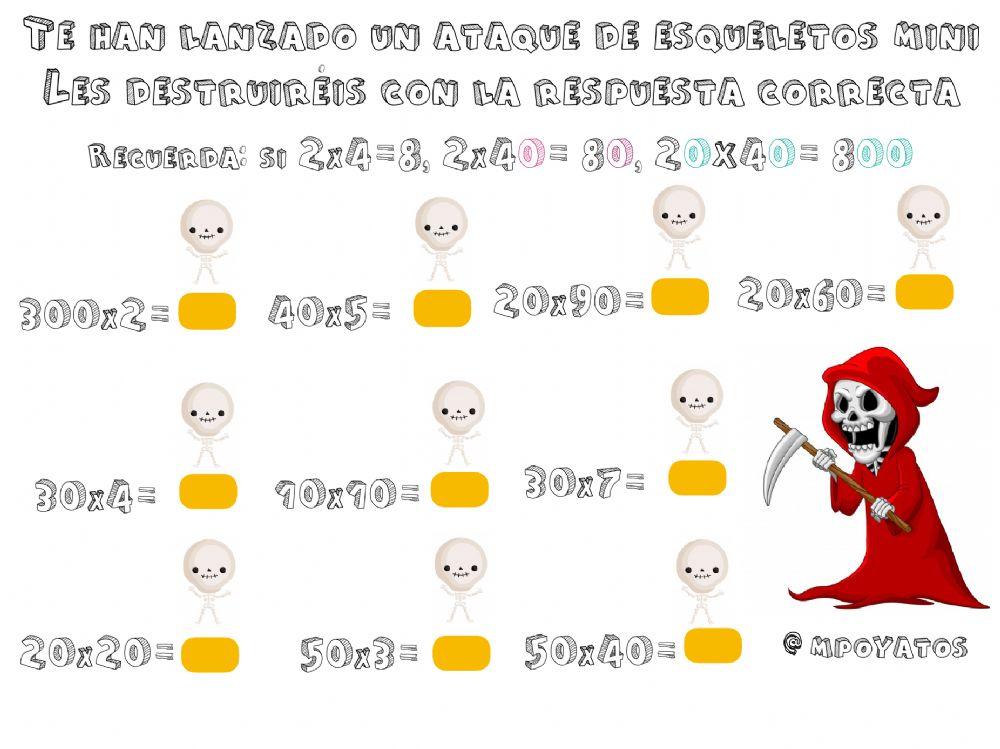 Multiplicación con ceros