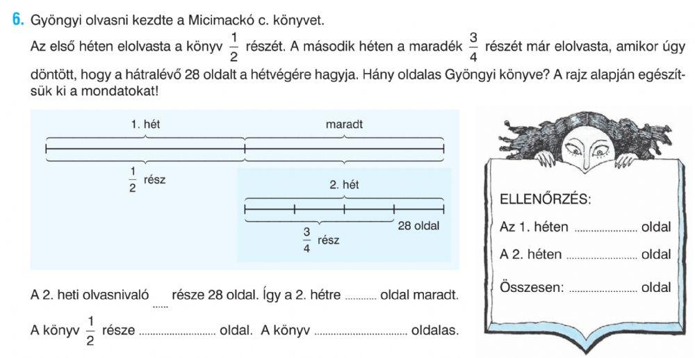 Szöveges feladat - törtek