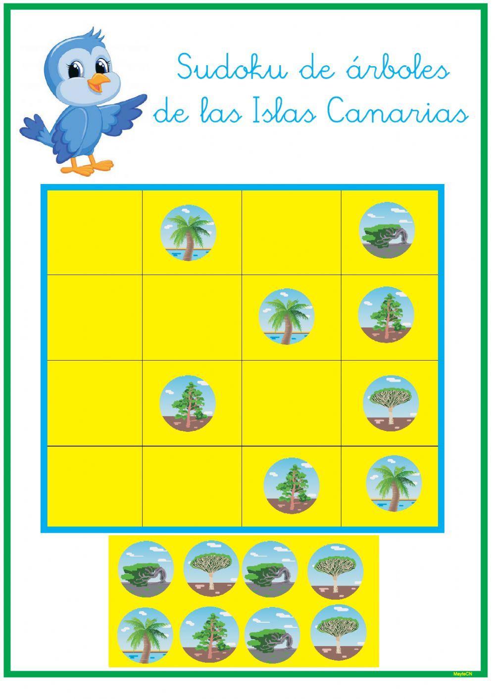 Sudoku árboles de Canarias