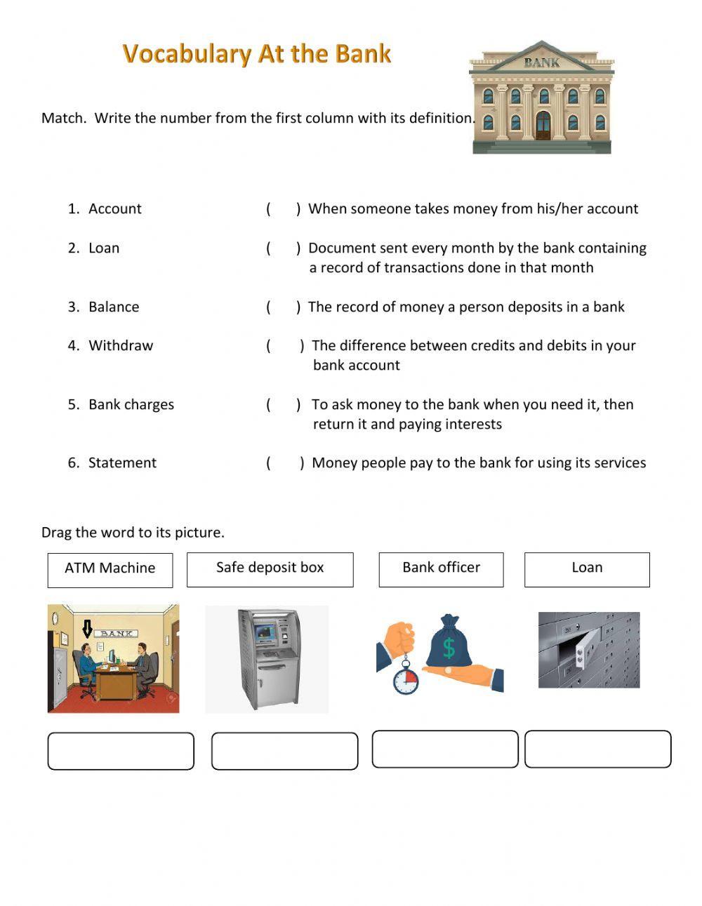 Vocabulary At the Bank