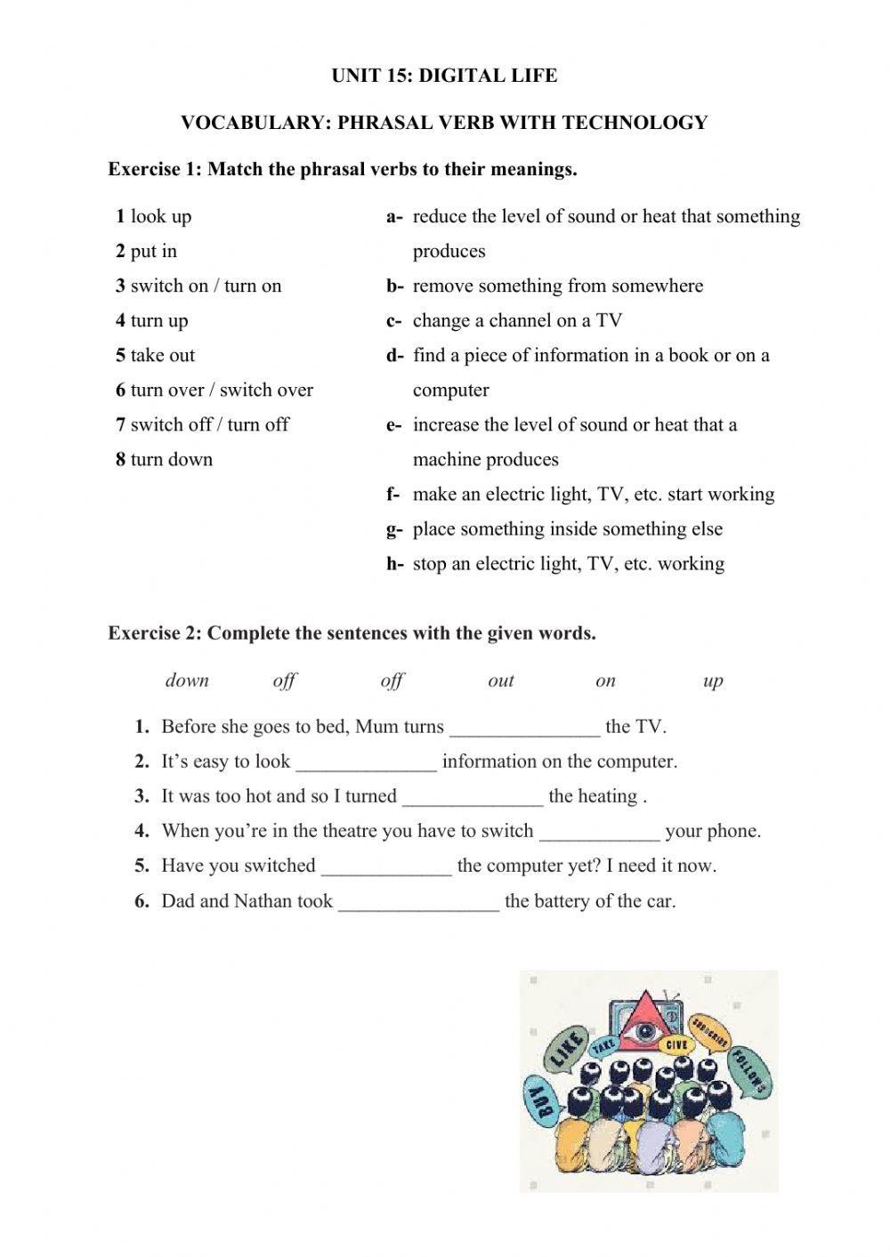 Phrasal verbs with technology