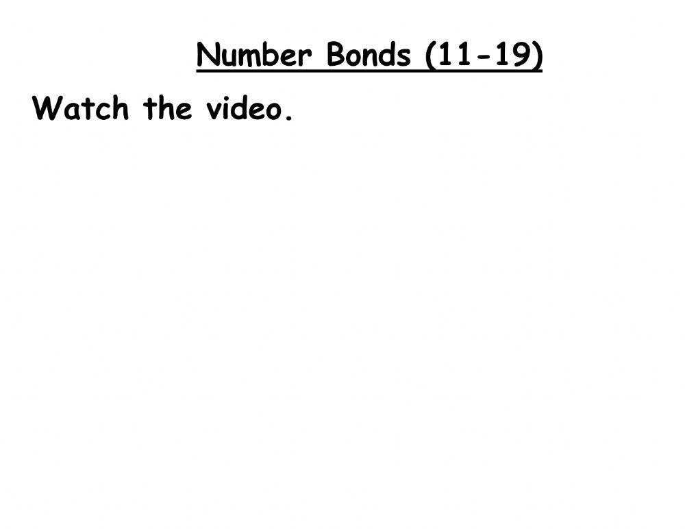 Number Bonds 10-19