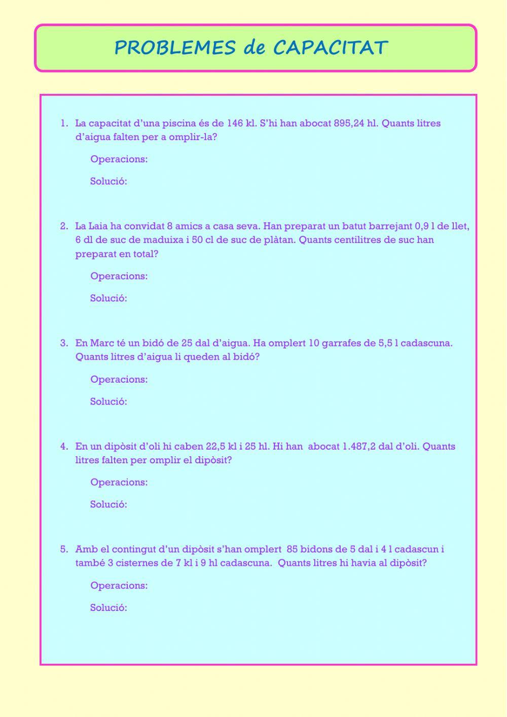 Problemes de capacitat