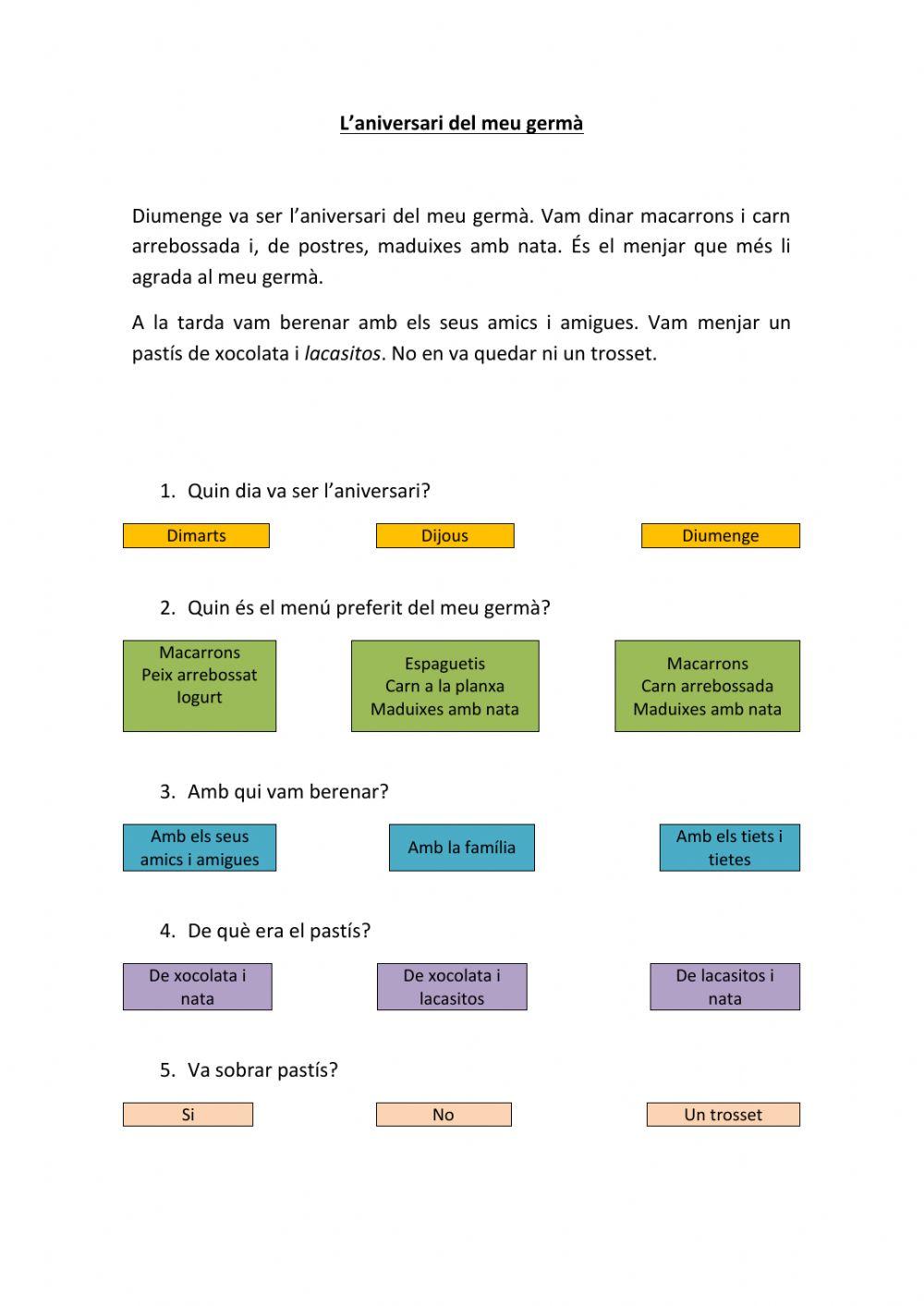 L'aniversari del meu germà