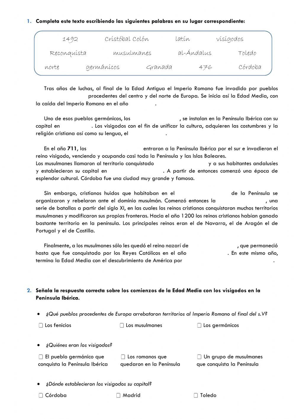 Visigodos y musulmanes en la Península Ibérica