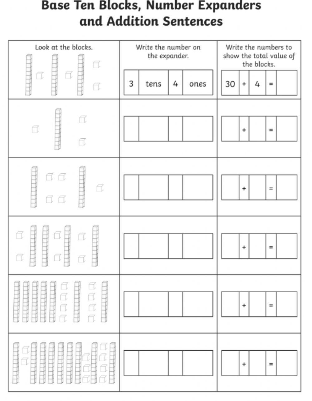 Addition tens and ones
