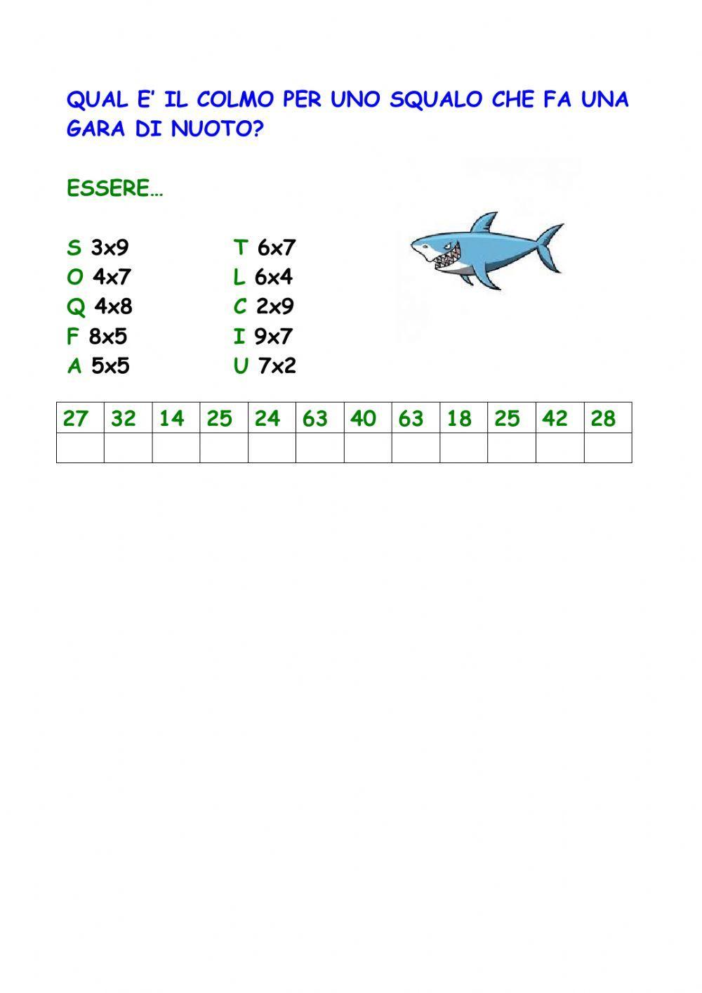 Tabelline indovinello