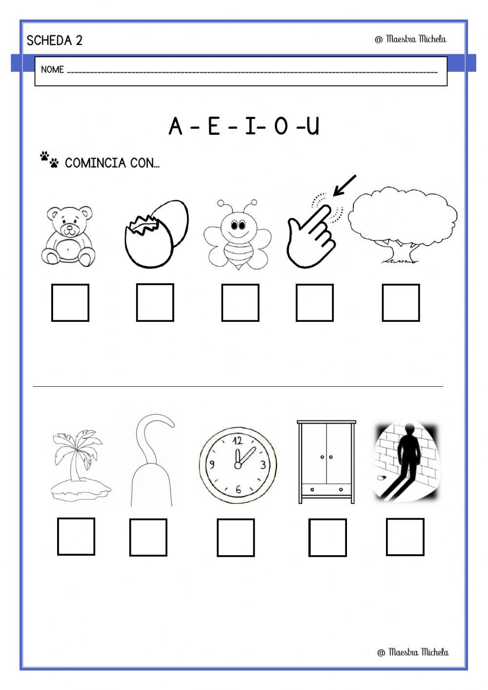 Le vocali - A E I O U