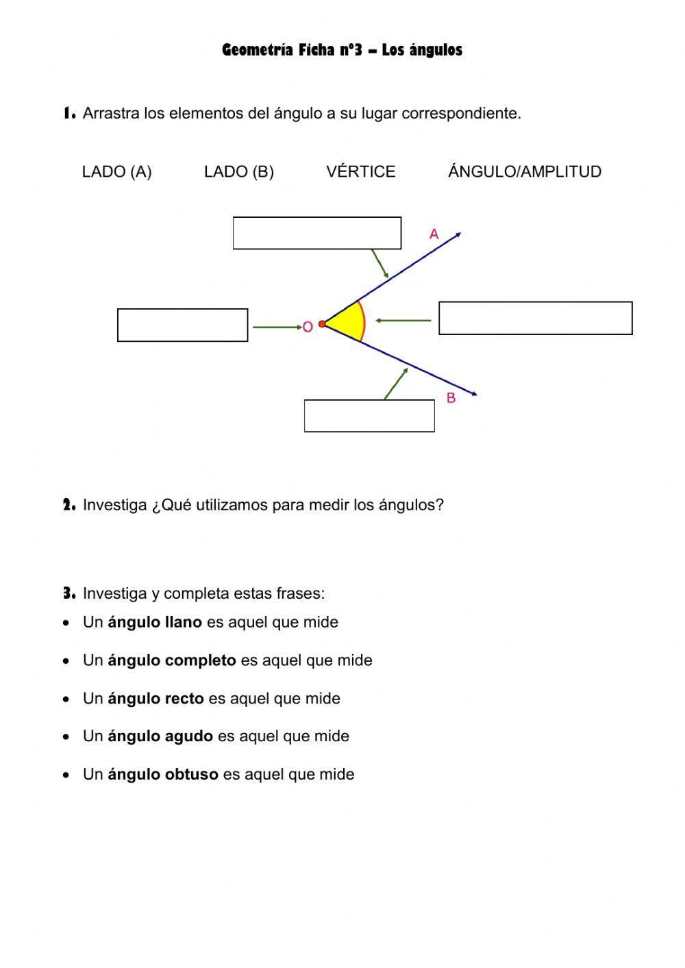 Geometría ficha nº3 los ángulos