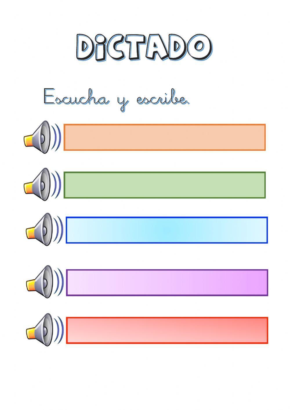 Dictado con palabras trabadas