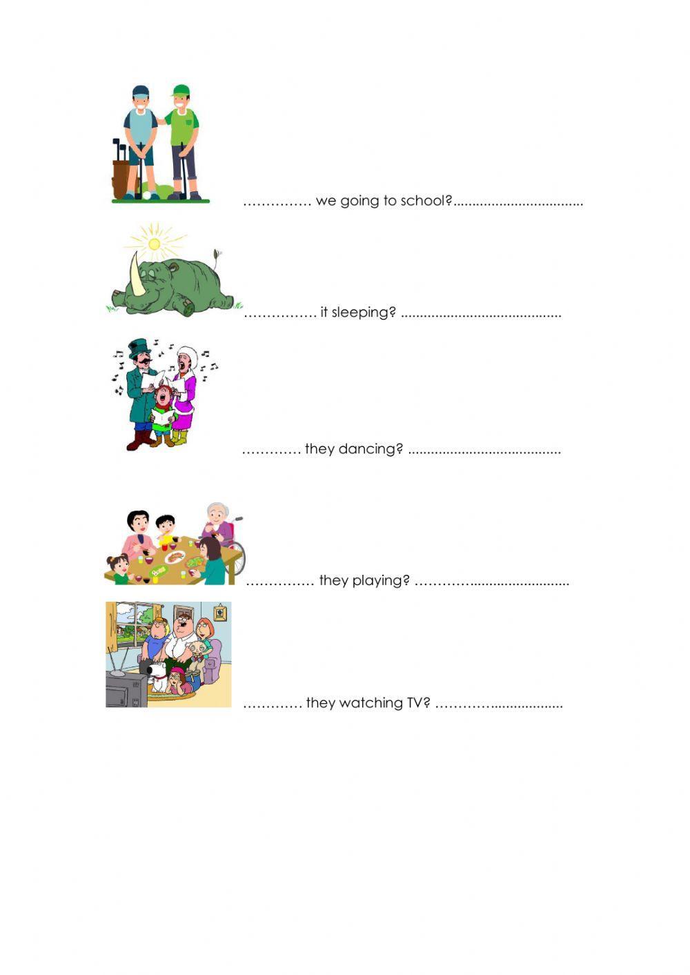 Present Continuous (questions and short answers)