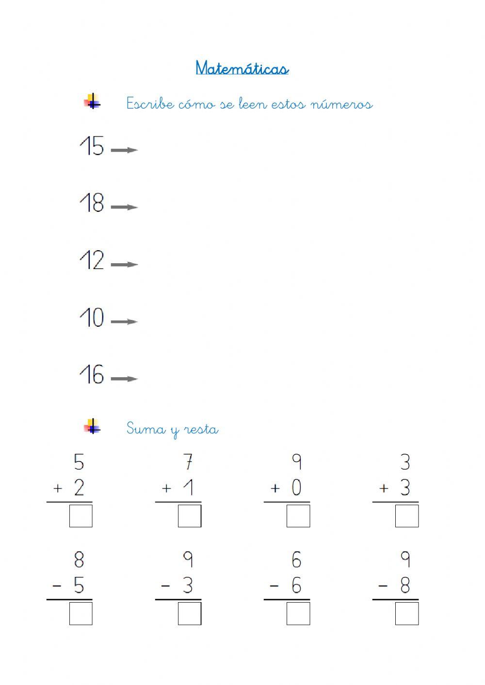 Matemáticas. Cálculo y numeración