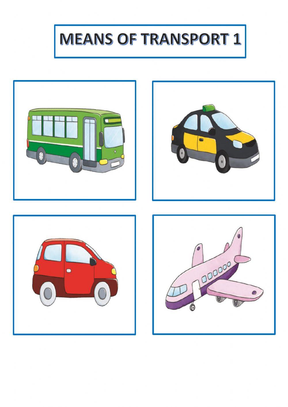 Means of transport online pdf exercise for Infantil | Live Worksheets