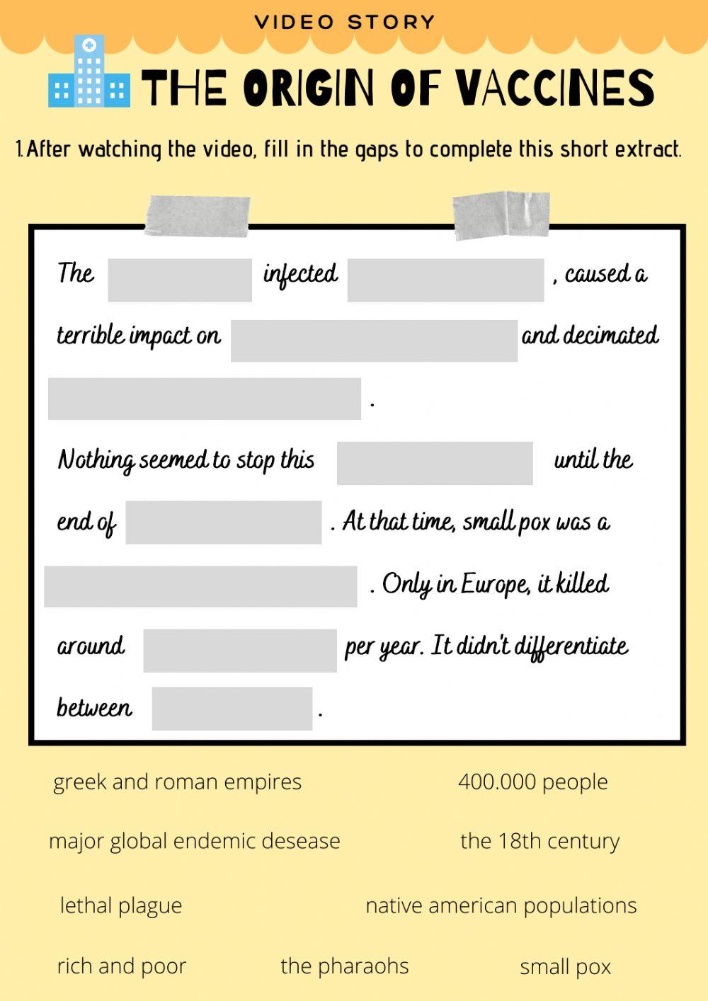 Story video: THE ORIGIN OF VACCINES