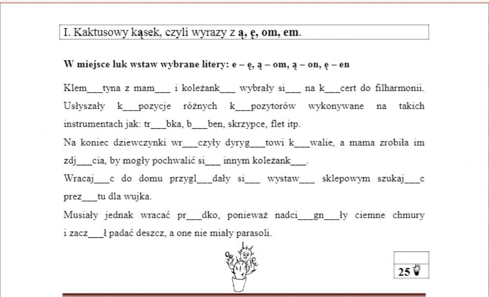 Dyktando ą ę Om On Em En Dyktando ą, ę, om, on, en online exercise for | Live Worksheets