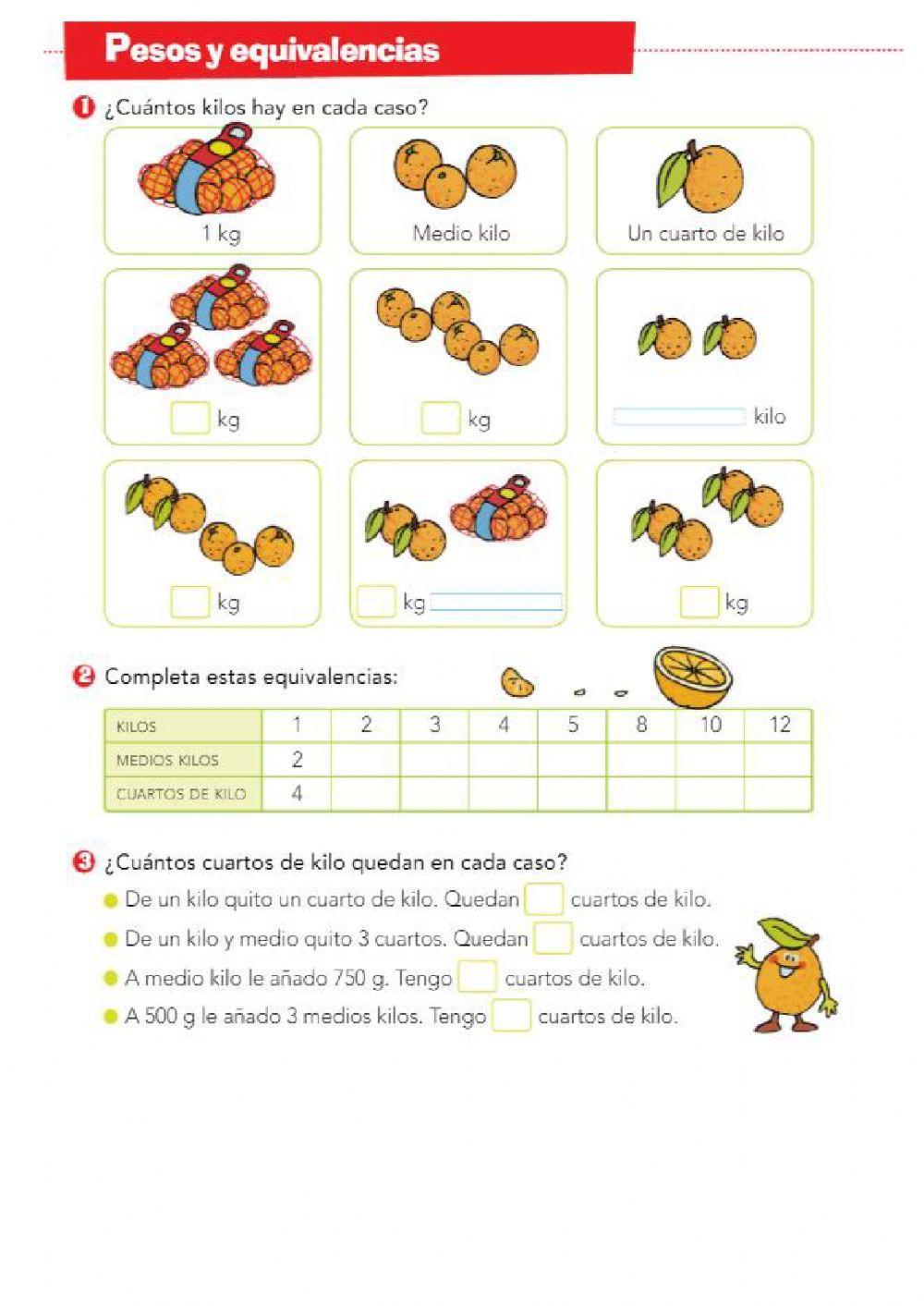 Pesos y equivalencias