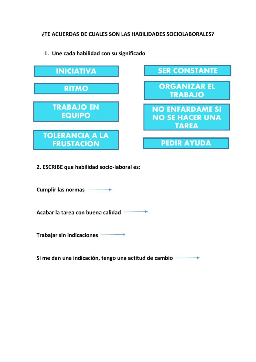 Habilidades sociolaborales Habilidades sociolaborales