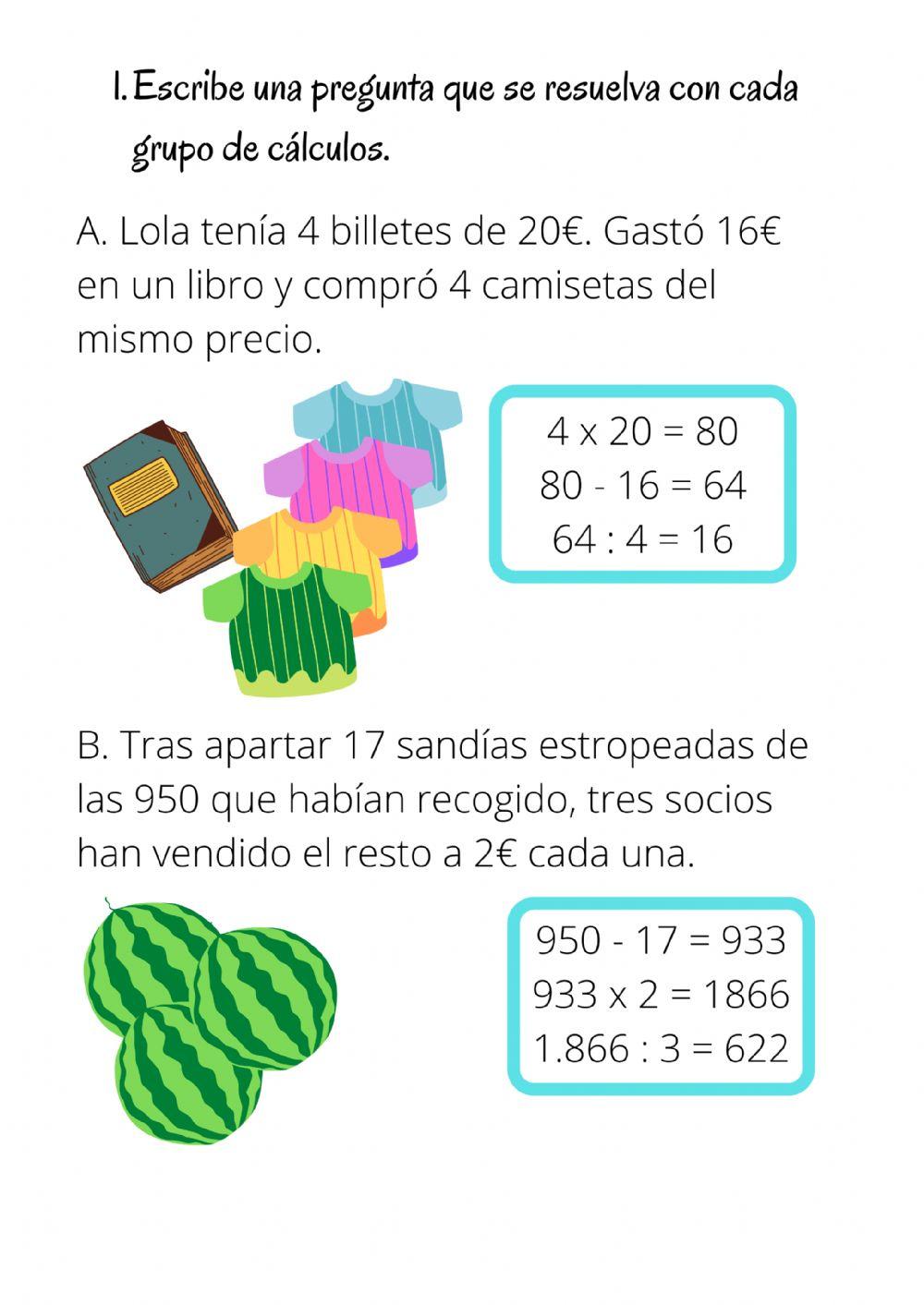 Inventa la pregunta del problema