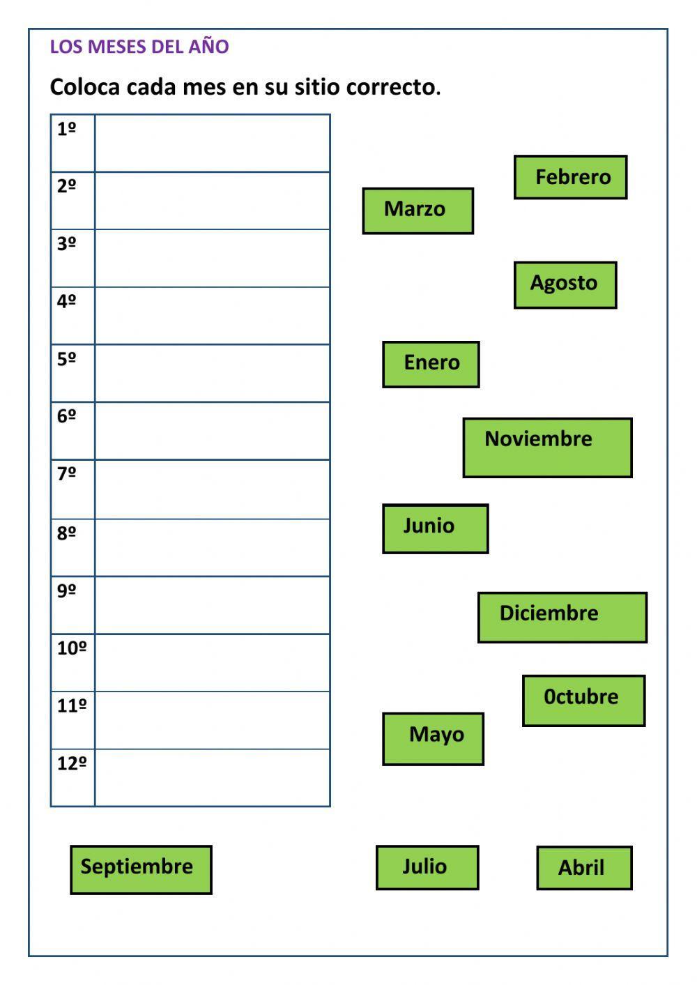 Los meses del año Los meses del año