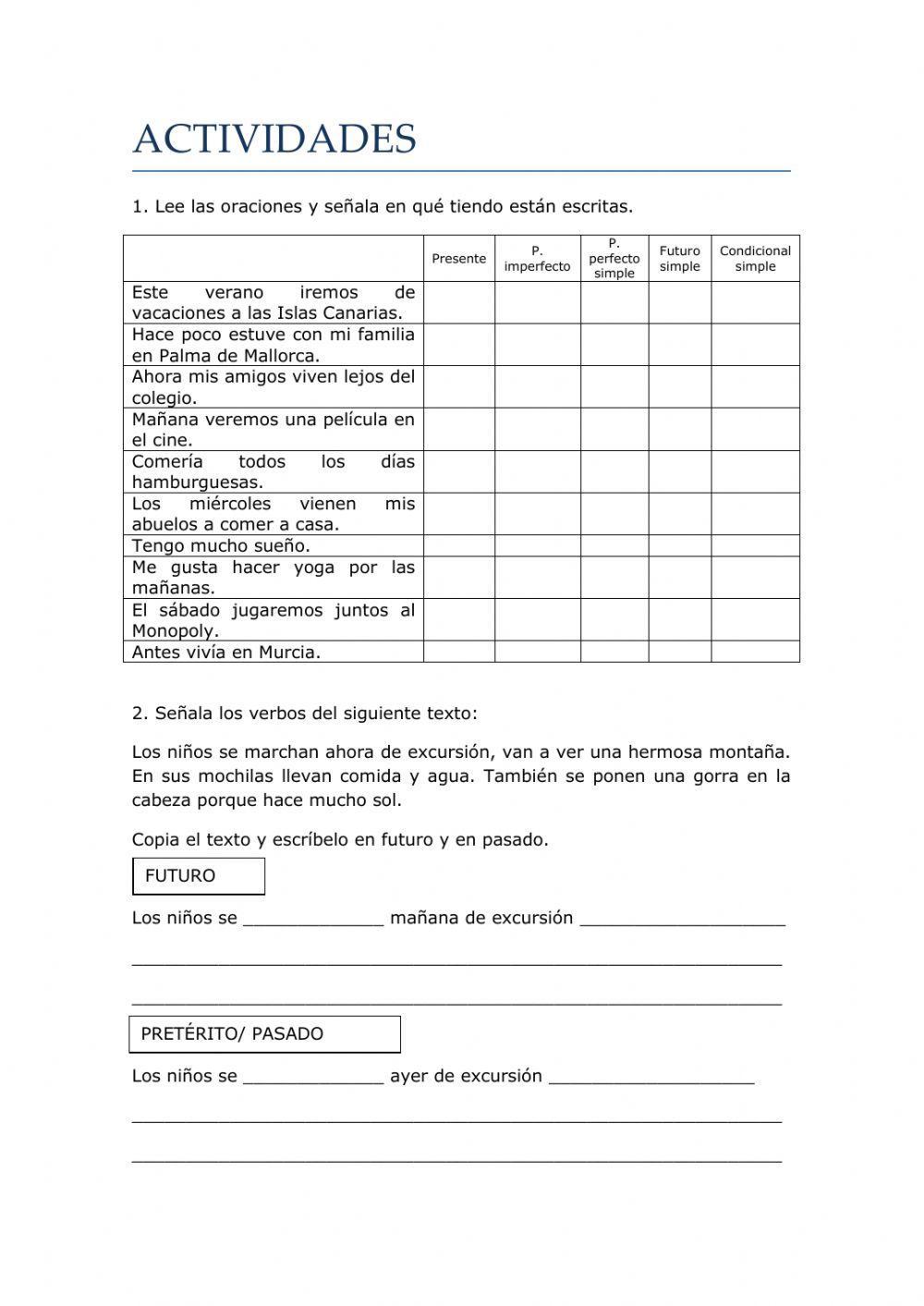 Modo indicativo tiempos simples Modo indicativo tiempos simples