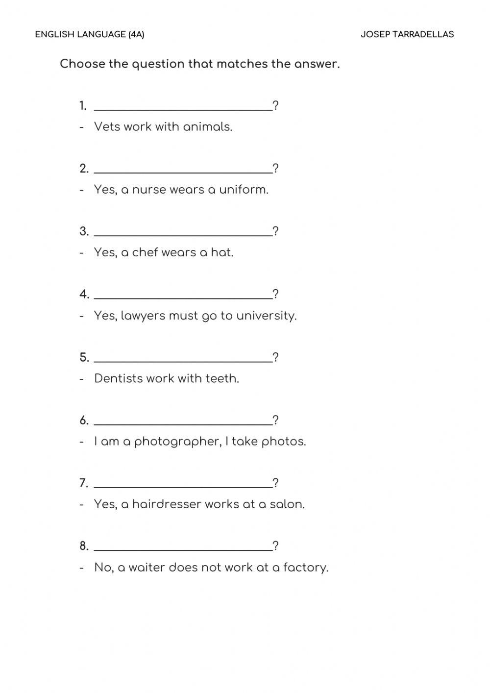 Questions with Do-Does