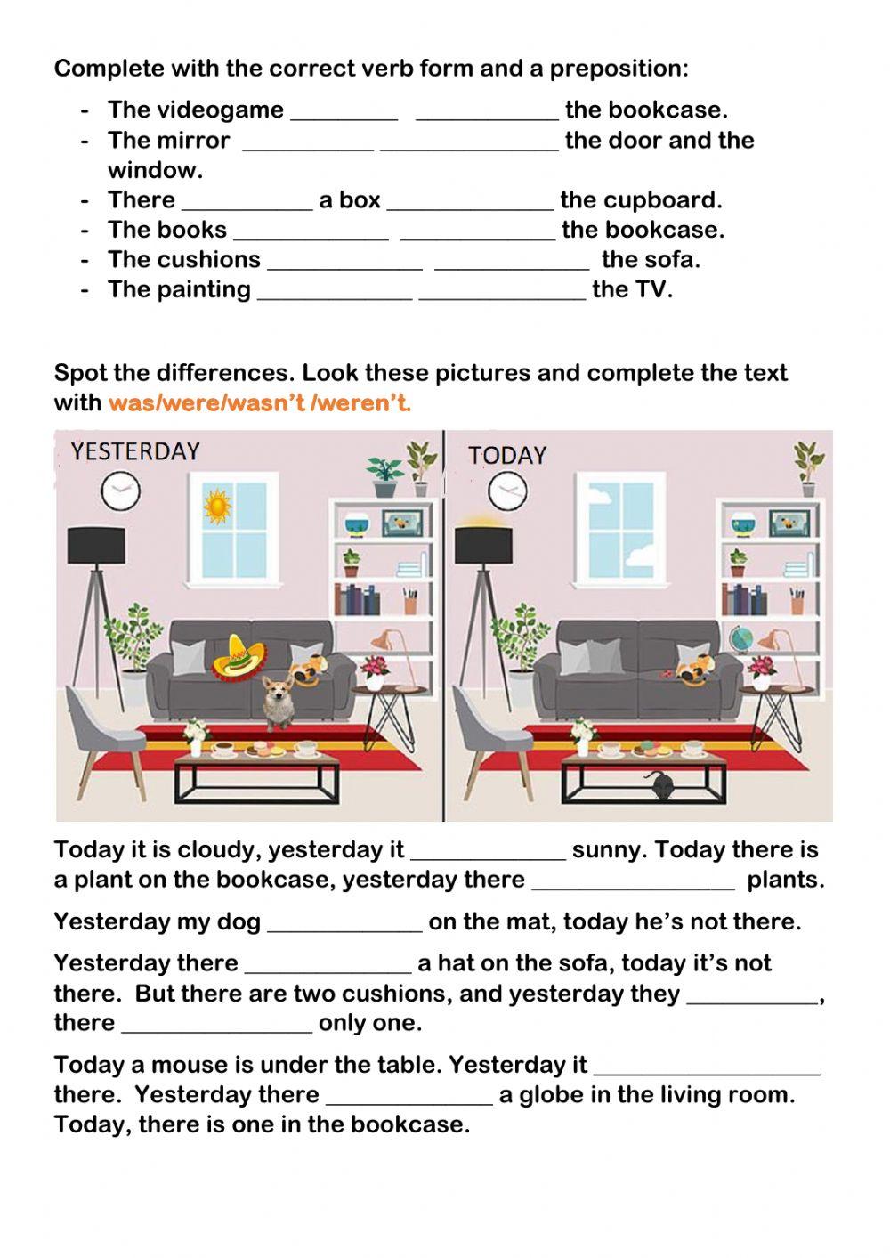 Was-were + prepositions