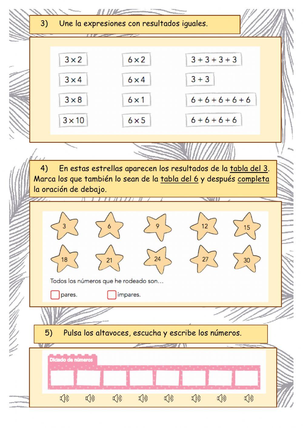 Tablas 3 y 6