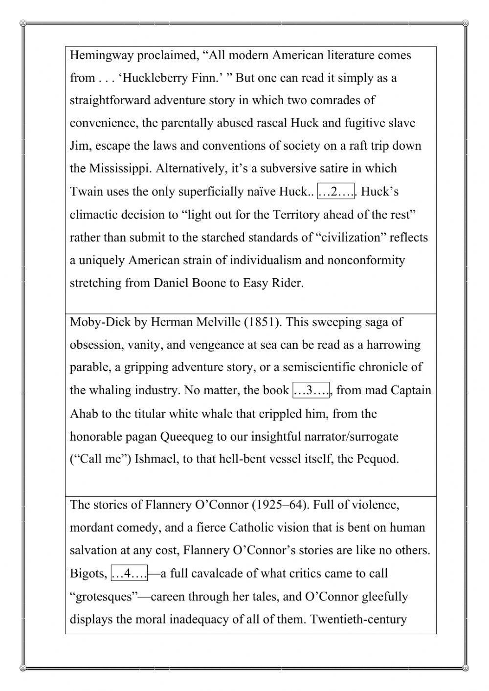 Top Five Works by American Authors