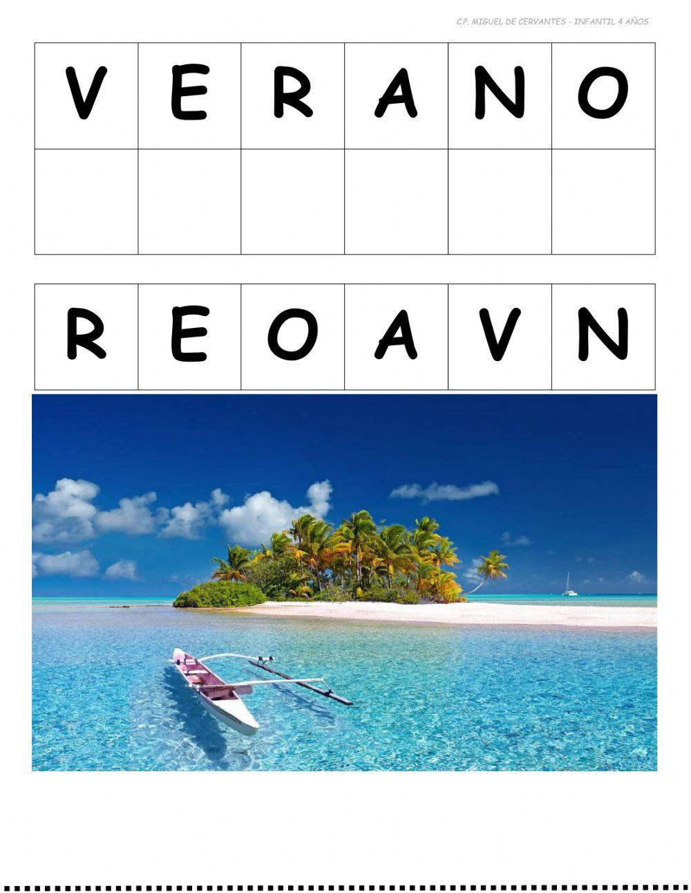 ORDENAR LAS LETRAS PARA FORMAR PALABRAS (estaciones del año)