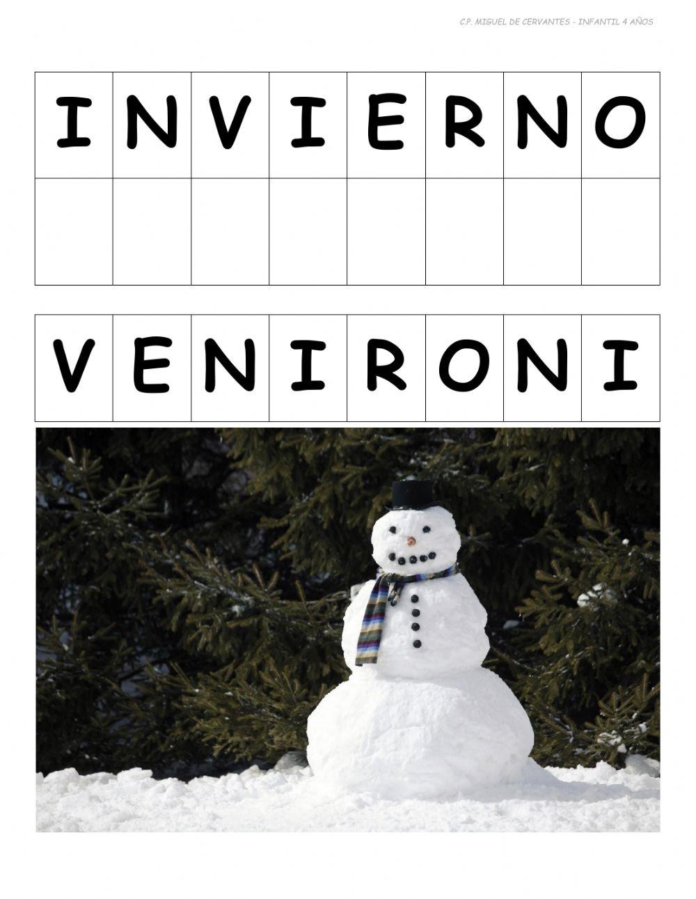 ORDENAR LAS LETRAS PARA FORMAR PALABRAS (estaciones del año)