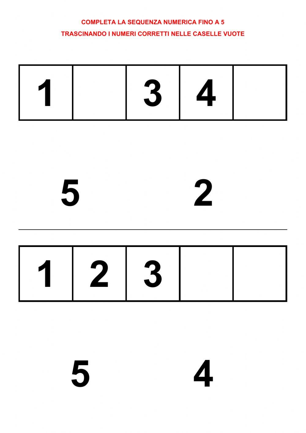 Completare sequenze numeriche