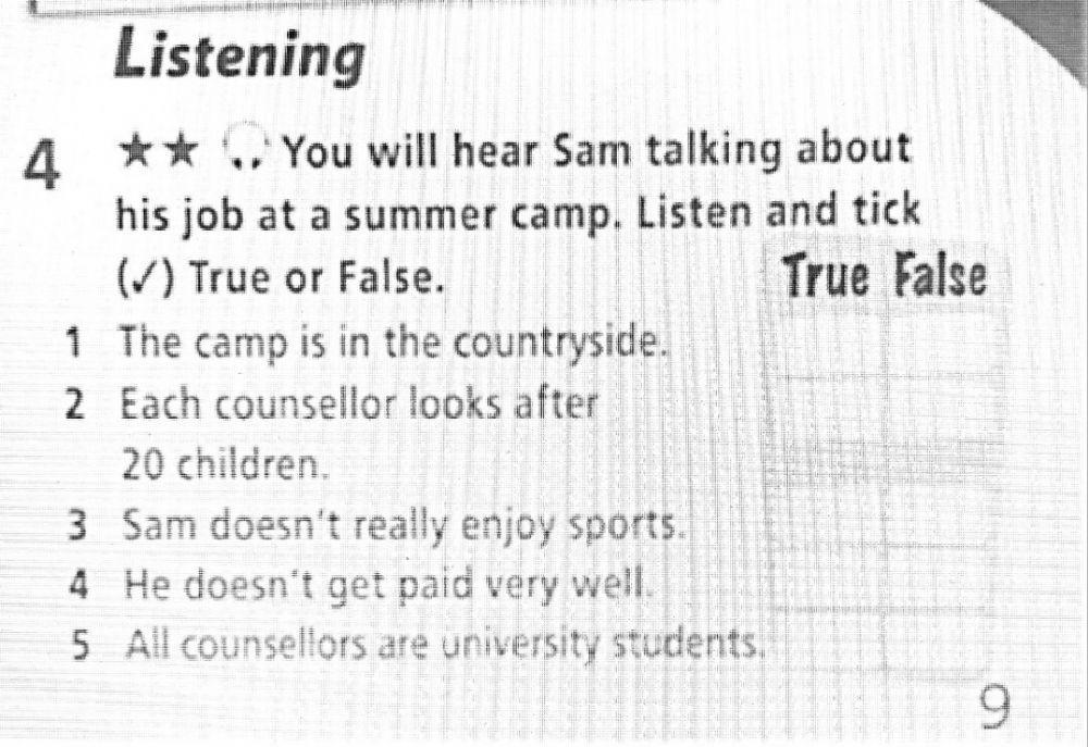 Listening Comprehension 9 Form